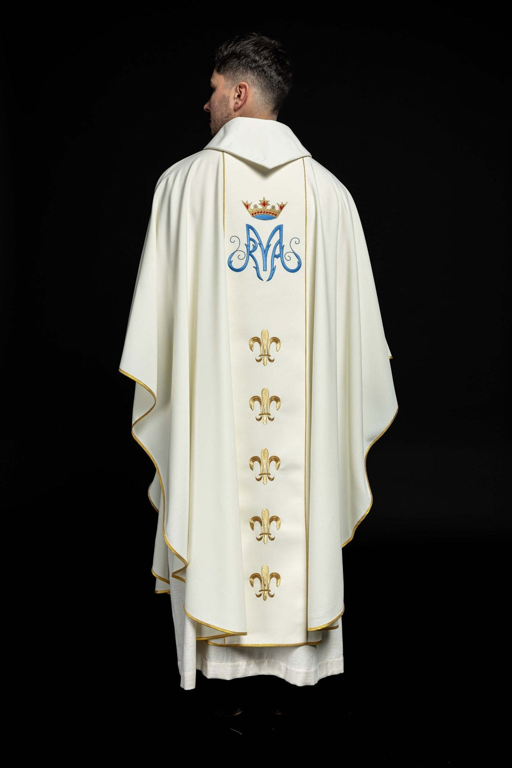Ornat wizerunek Matka Boska Częstochowska - ecru (H45) - Ornaty Maryjne - zdjęcie 4