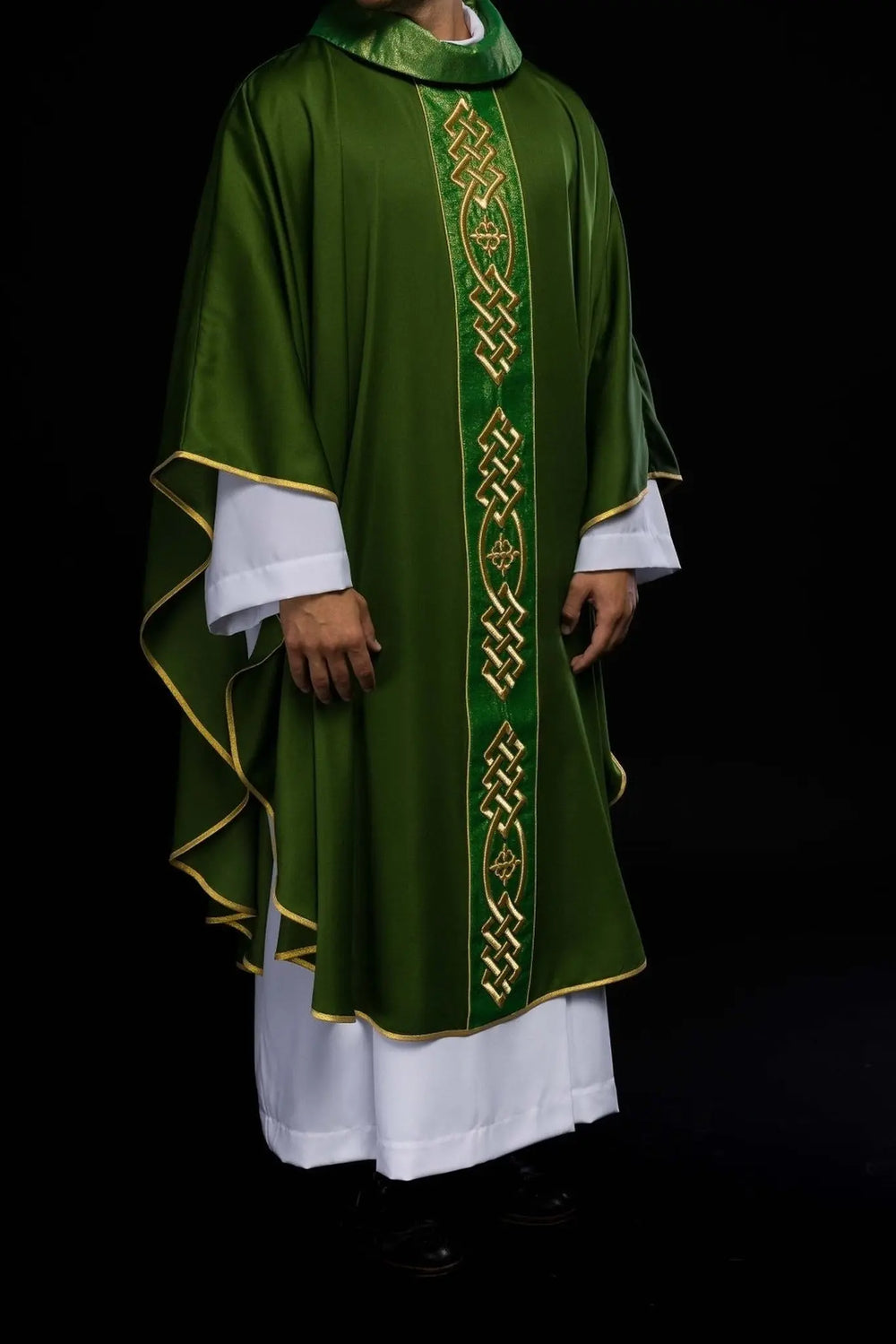 Ornat bogato haftowany - zielony (H155) - Ornaty zielone - zdjęcie 6
