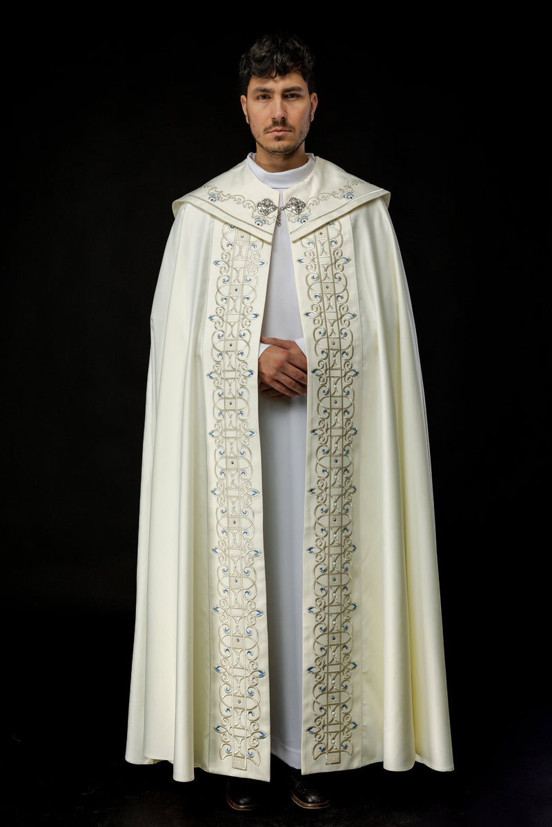Kapa haftowana maryjna ecru - (1H) - KAPY LITURGICZNE - zdjęcie 2