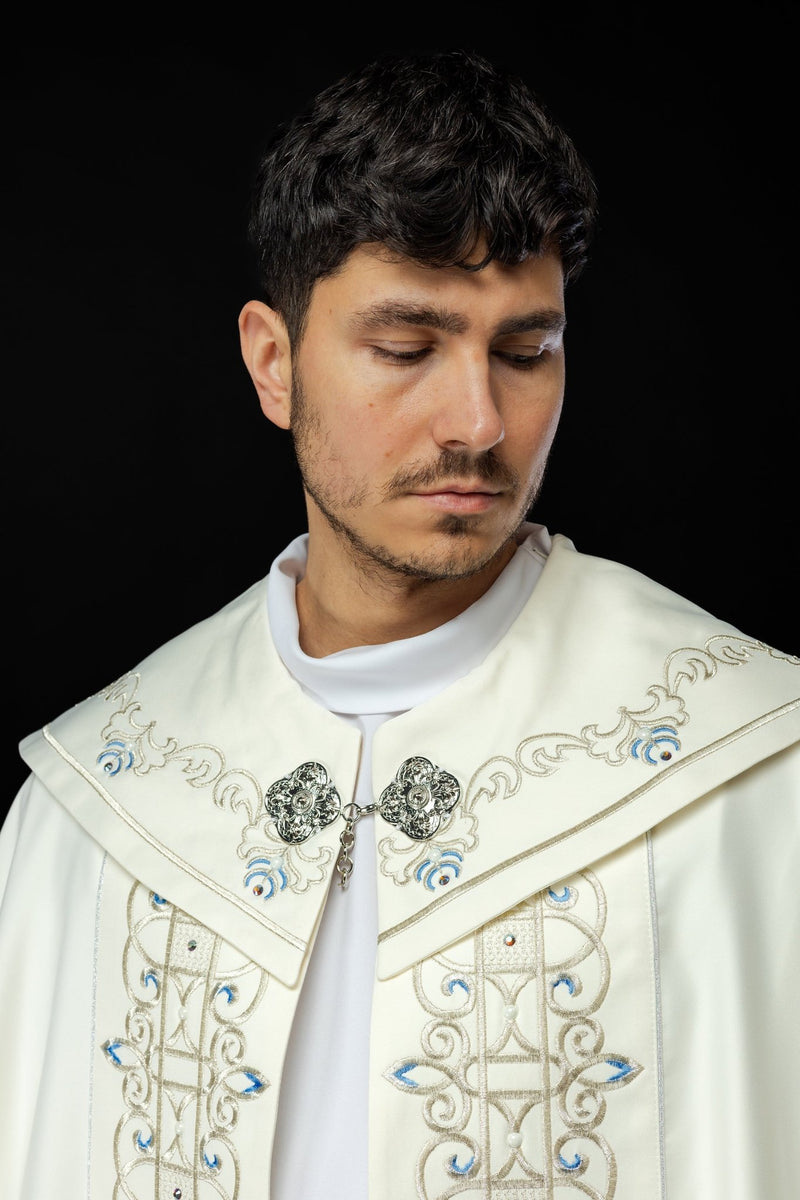Kapa haftowana maryjna ecru - (1H) - KAPY LITURGICZNE - zdjęcie 4