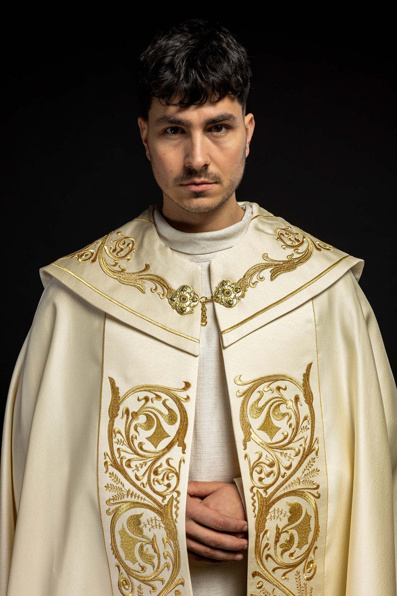 Kapa haftowana, IHS - ecru (11H) - KAPY LITURGICZNE - zdjęcie 5