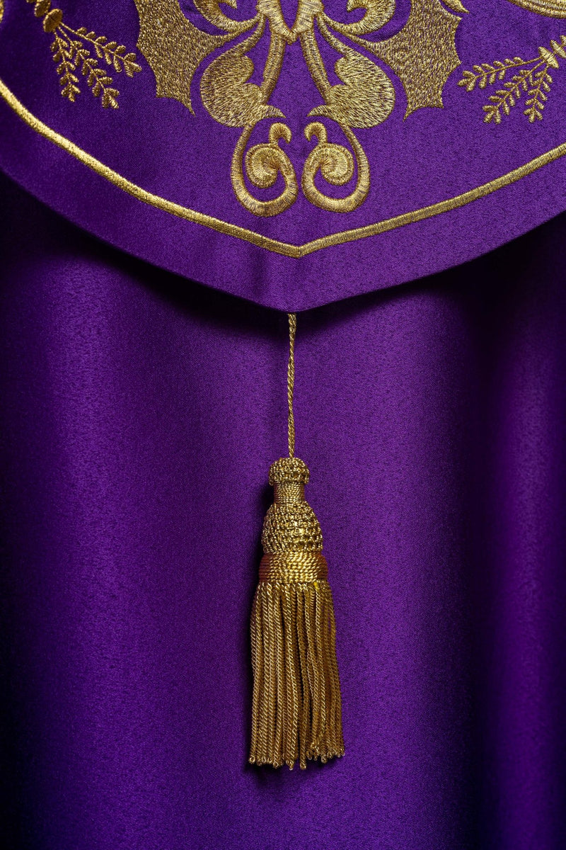 Kapa haftowana, IHS - fioletowa (12H) - KAPY LITURGICZNE - zdjęcie 5