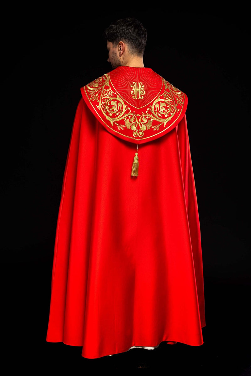 Kapa haftowana, IHS - czerwona (13H) - KAPY LITURGICZNE - zdjęcie 7
