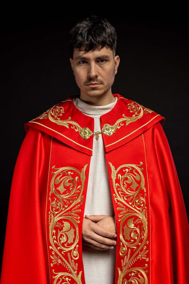 Kapa haftowana, IHS - czerwona (13H) - KAPY LITURGICZNE - zdjęcie 8