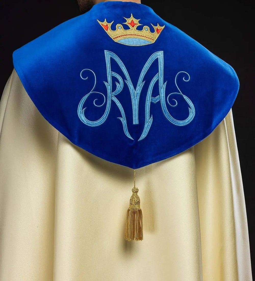 Kapa maryjna, haftowana na aksamicie (15H) - KAPY LITURGICZNE