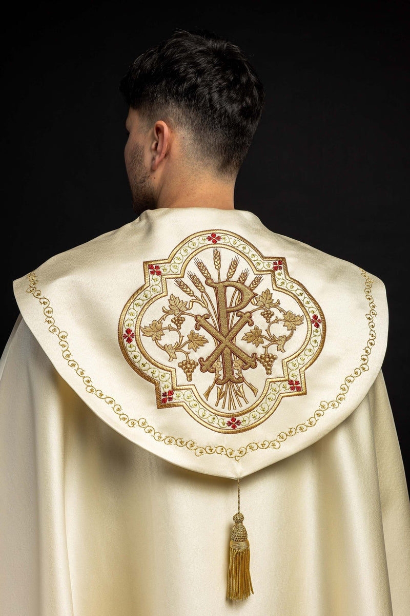 Kapa bogato haftowana, PAX - ecru (19H) - KAPY LITURGICZNE