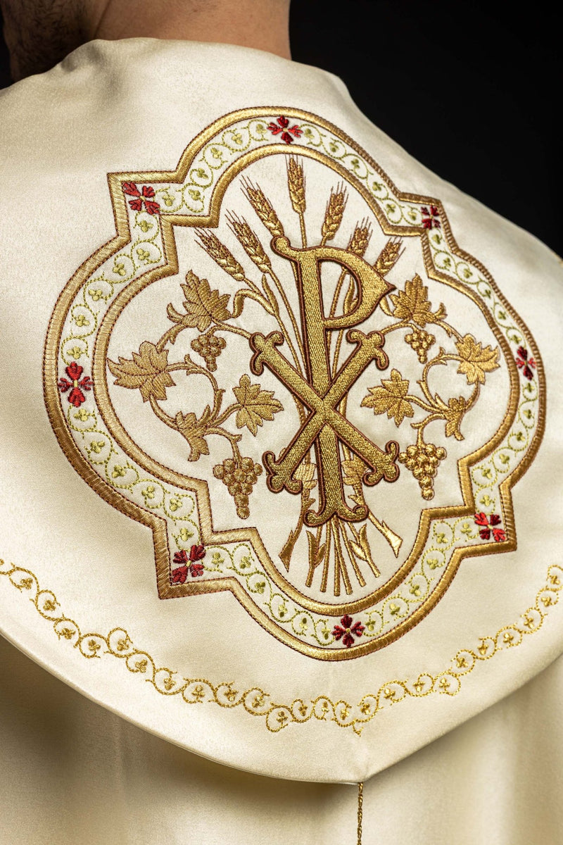 Kapa bogato haftowana, PAX - ecru (19H) - KAPY LITURGICZNE - zdjęcie 5