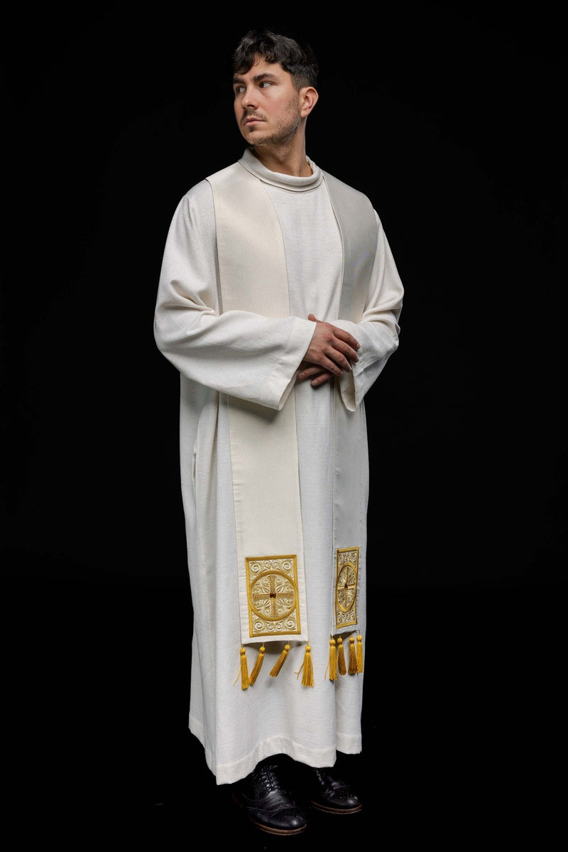 Stuła haftowana zdobiona chwostami (2H) - EUCHARYSTYCZNE - zdjęcie 3