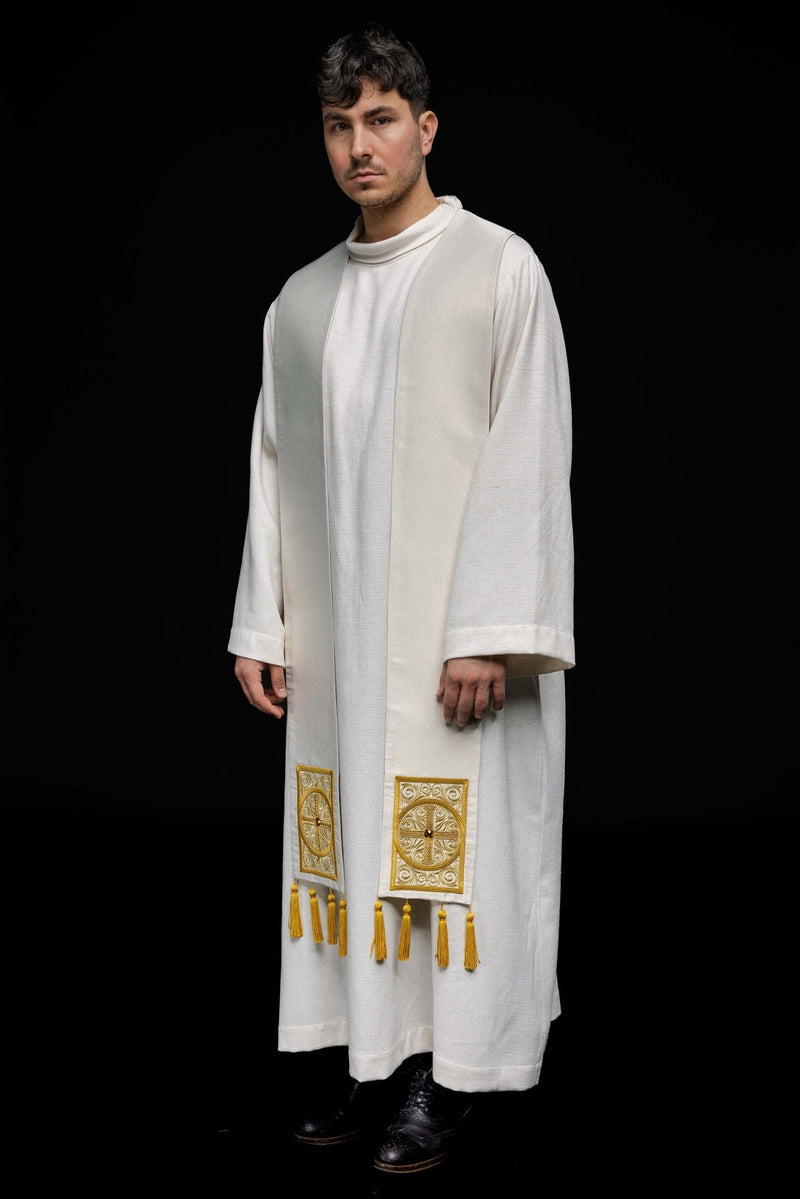 Stuła haftowana zdobiona chwostami (2H) - EUCHARYSTYCZNE - zdjęcie 4