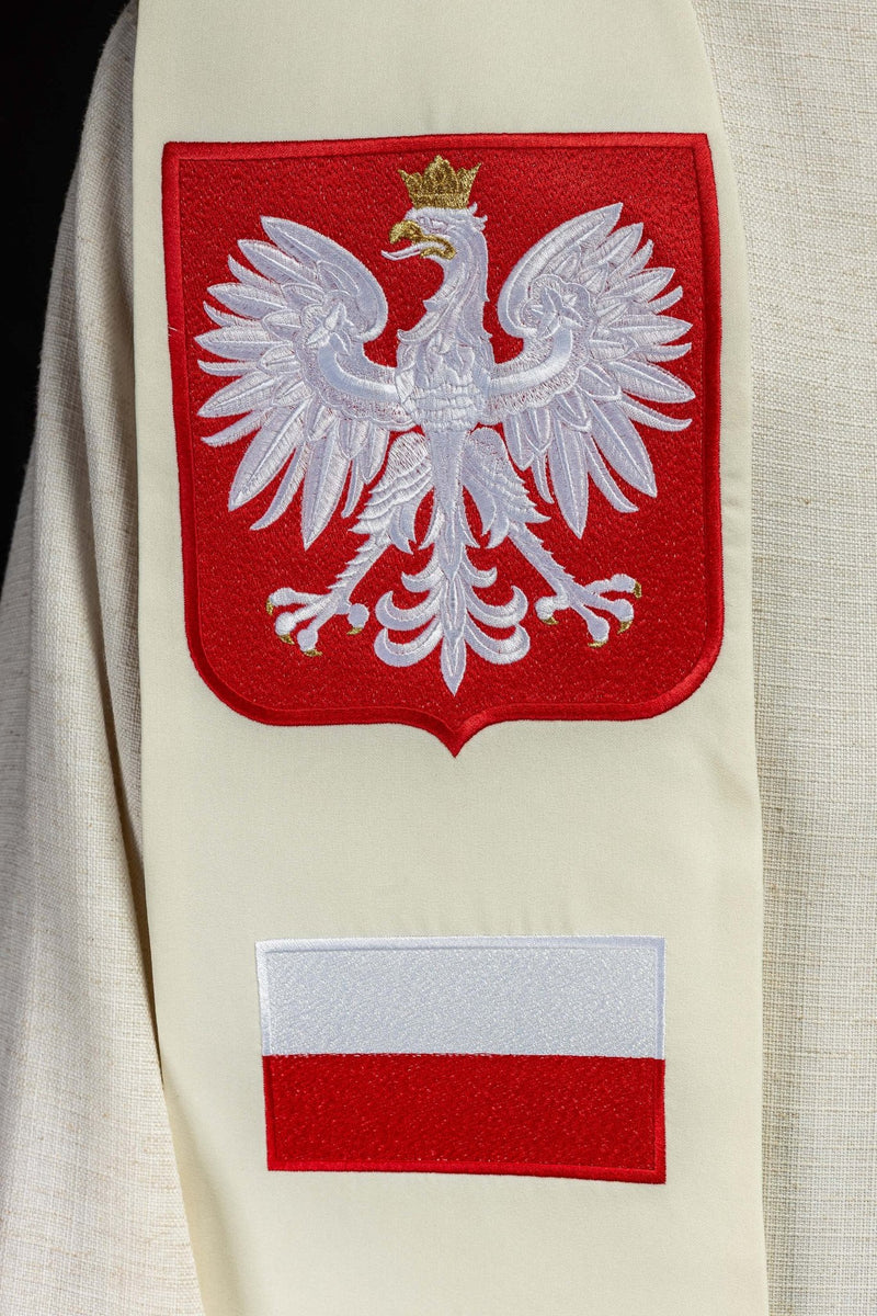 Stuła haftowana BÓG, HONOR, OJCZYZNA (14H) - Z POSTACIAMI - zdjęcie 3